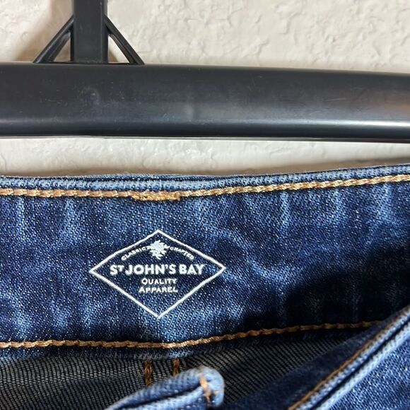 St. John's‎ Bay Blue Cotton Blend High Rise Straight Leg Jeans Women's Size 24W - Picture 4 of 9